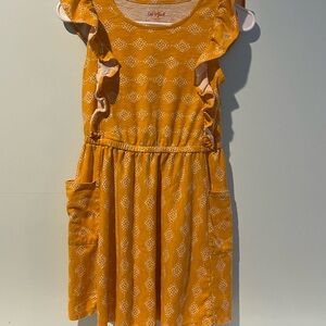 Cat & Jack Mustard Yellow Ruffle Dress, Size L (10/12)